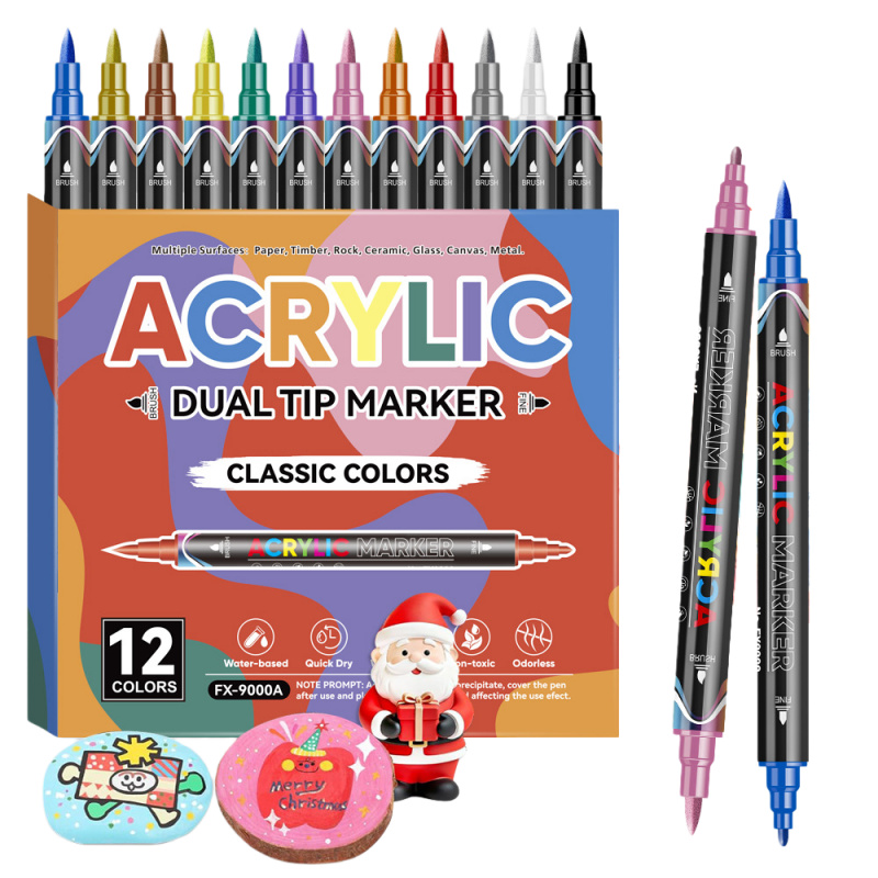 Correction Pen Fine - Acrylic Paint Markers,Dual tips Brush&Fine Acrylic