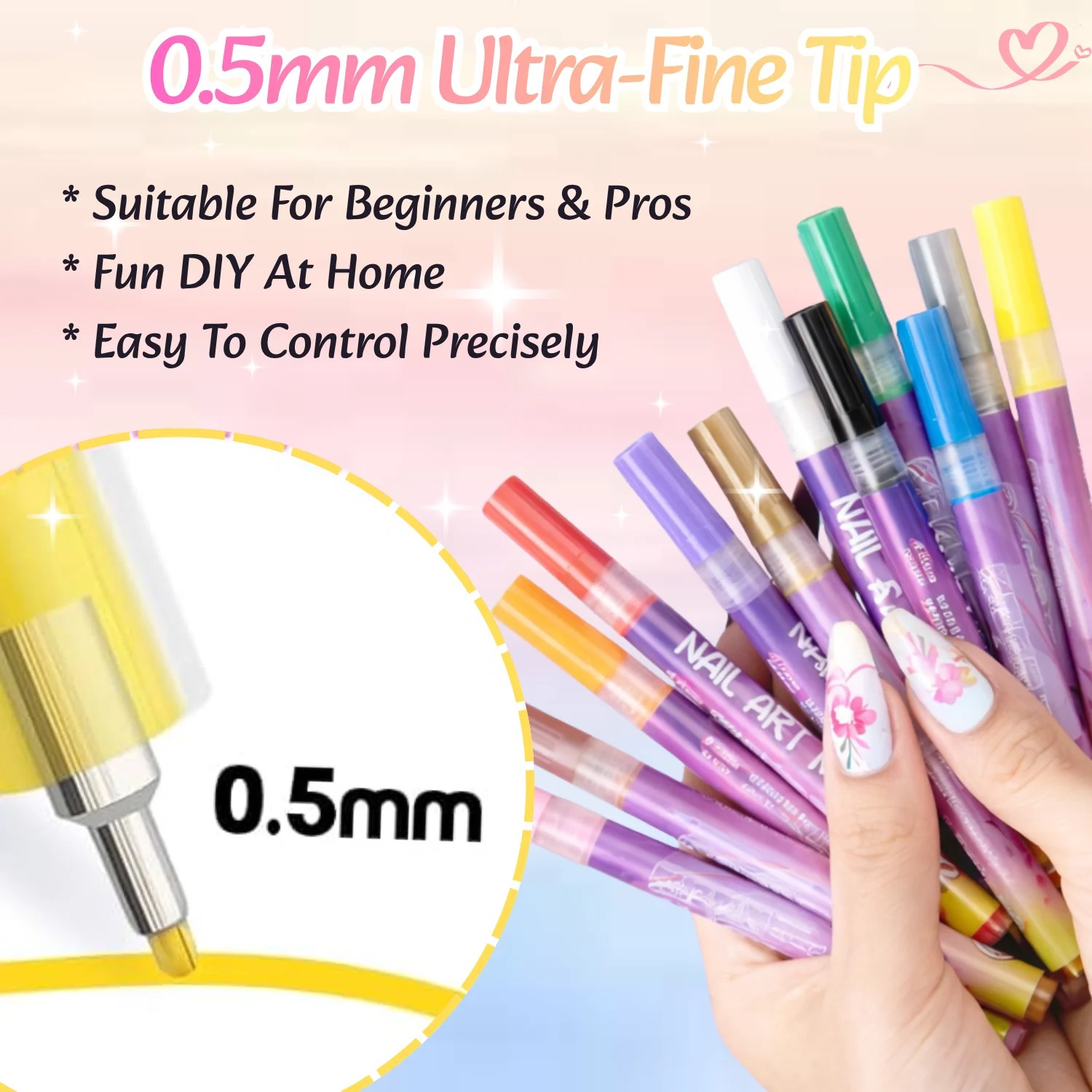 12 Colors 3D Nail Art Pens Set - огляд і ціна Correction Pen Fine