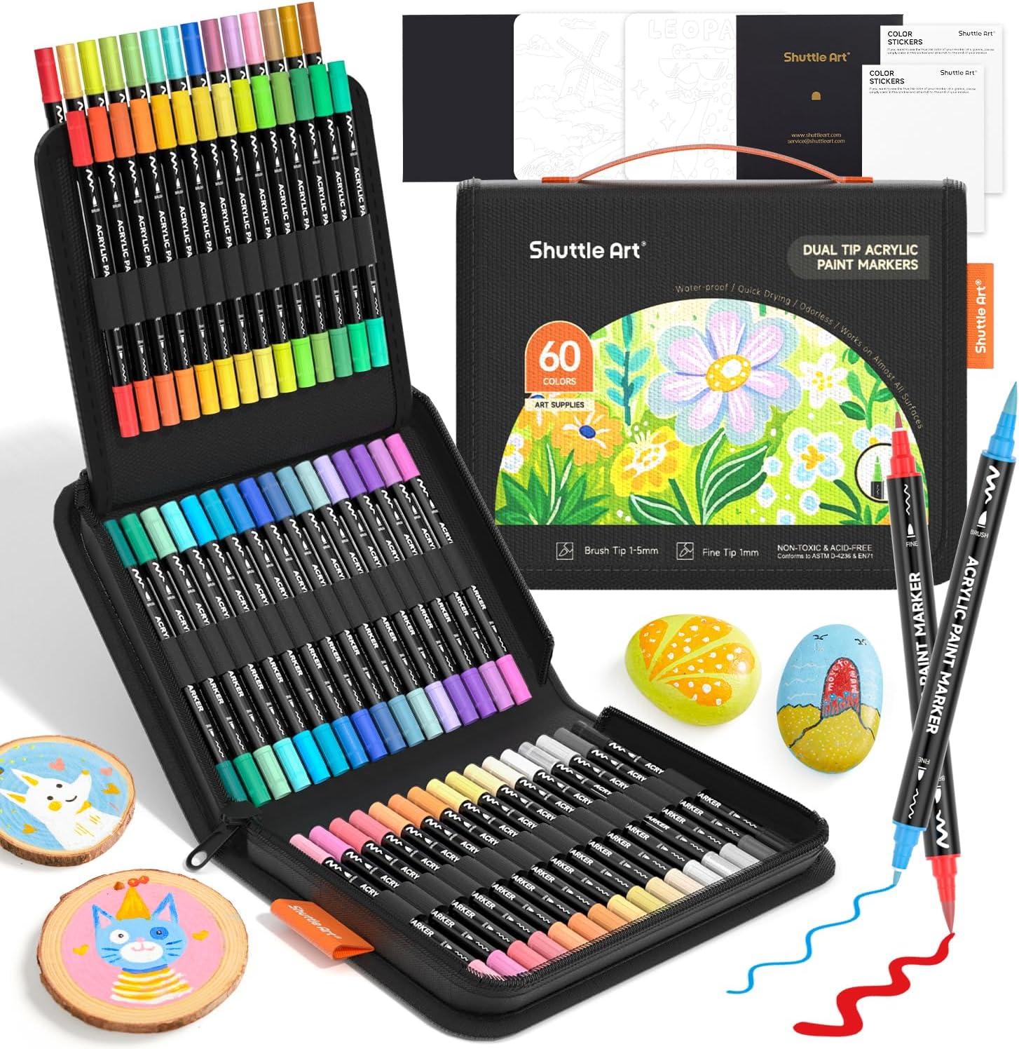 Shuttle Art 60 Colors Dual Tip - огляд і ціна Correction Pen Fine