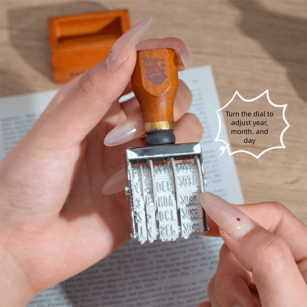 Retro Wooden Roller Date Seal  - огляд і ціна Rubber Date Stamp