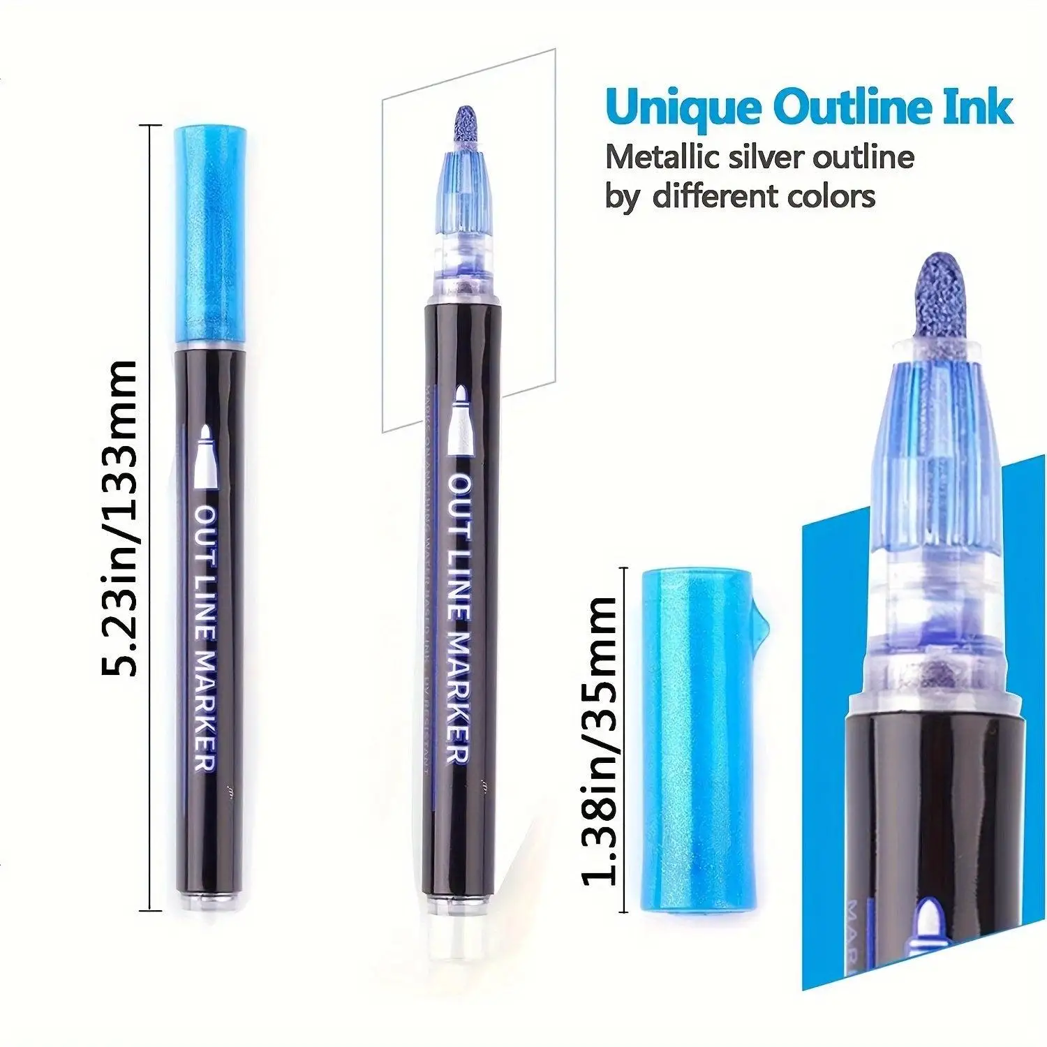 Dual-Tip Metallic Art Pens wit - огляд і ціна Correction Pen Fine