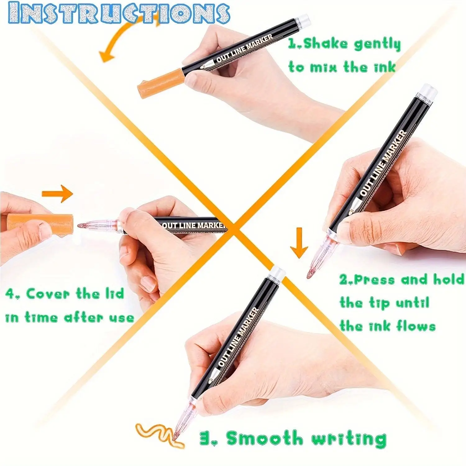 Dual-Tip Metallic Art Pens wit - огляд і ціна Correction Pen Fine